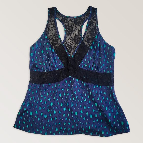 Laced Leopard Print Lingerie Sleep Chemise, Sexy Babydoll Pajama, Size S - Picture 2 of 6